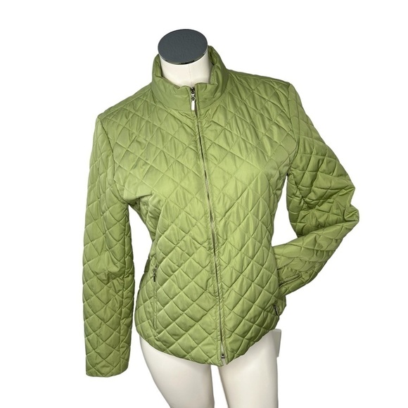 JUDITH HART COLLECTION Women's Quilted Puffer Zip-up Jacket Green Size S - Picture 1 of 11